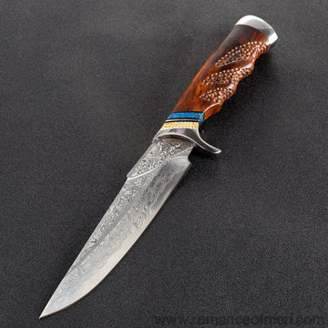 The maple damascus fixed blade 27CM-Romance of Men